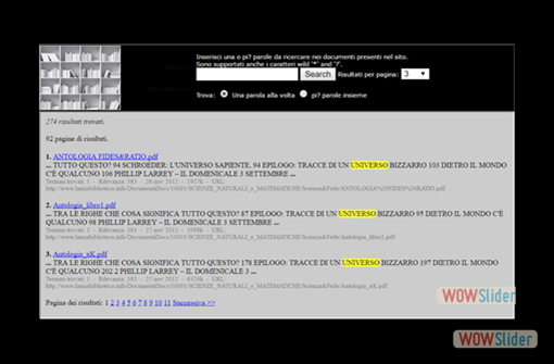 Cercare Testi nei Libri e nei Documenti